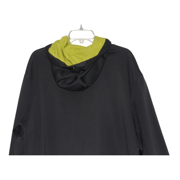 Nike Therma Fit Hoodie Men XXL 2XL Gray Neon Yellow Sweatshirt Kanga Pocket - Picture 5 of 6